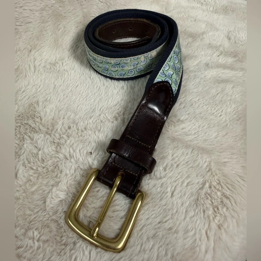 Vineyard Vines Vintage Snails Belt Well Worn Mens Sz 36